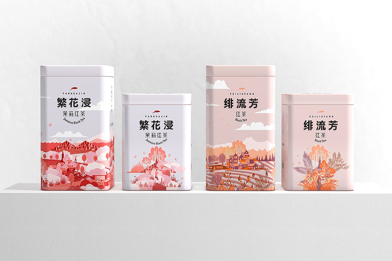 产品包装设计,以精致马口铁盒作为包材,以高低两种盒型区分普通款和高端款。