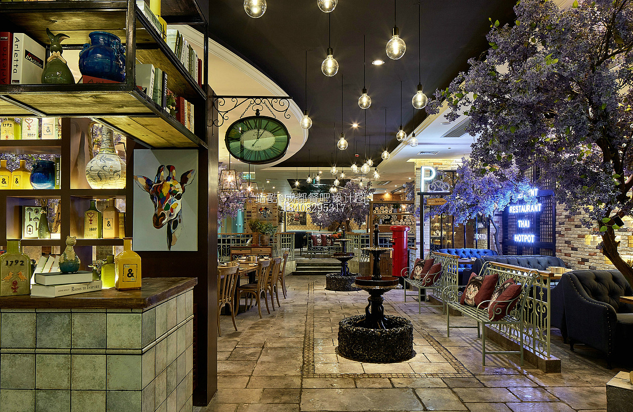 成都餐吧设计图|泰式餐吧装修设计|成都花园餐吧设计|成都音乐餐吧设计