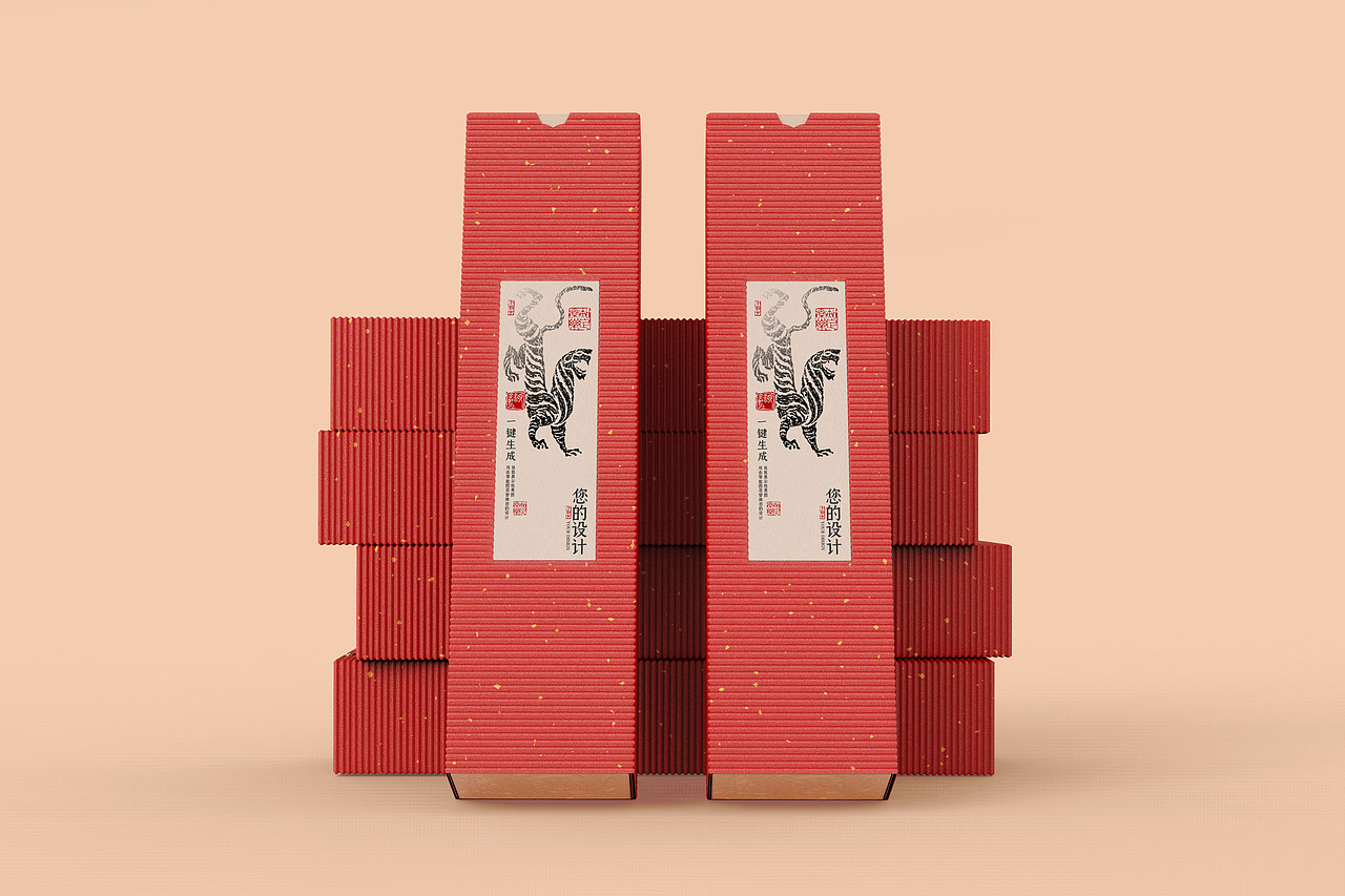 国潮伴手礼纸盒样机包装样机