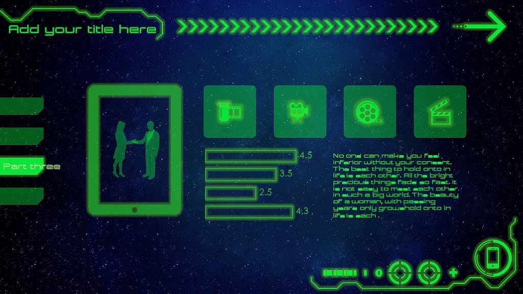 【动态 大气 商务】荧光年终倒计时星空科技IOS PPT模板