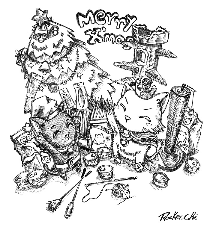 DQ Cat 插畫手稿作品