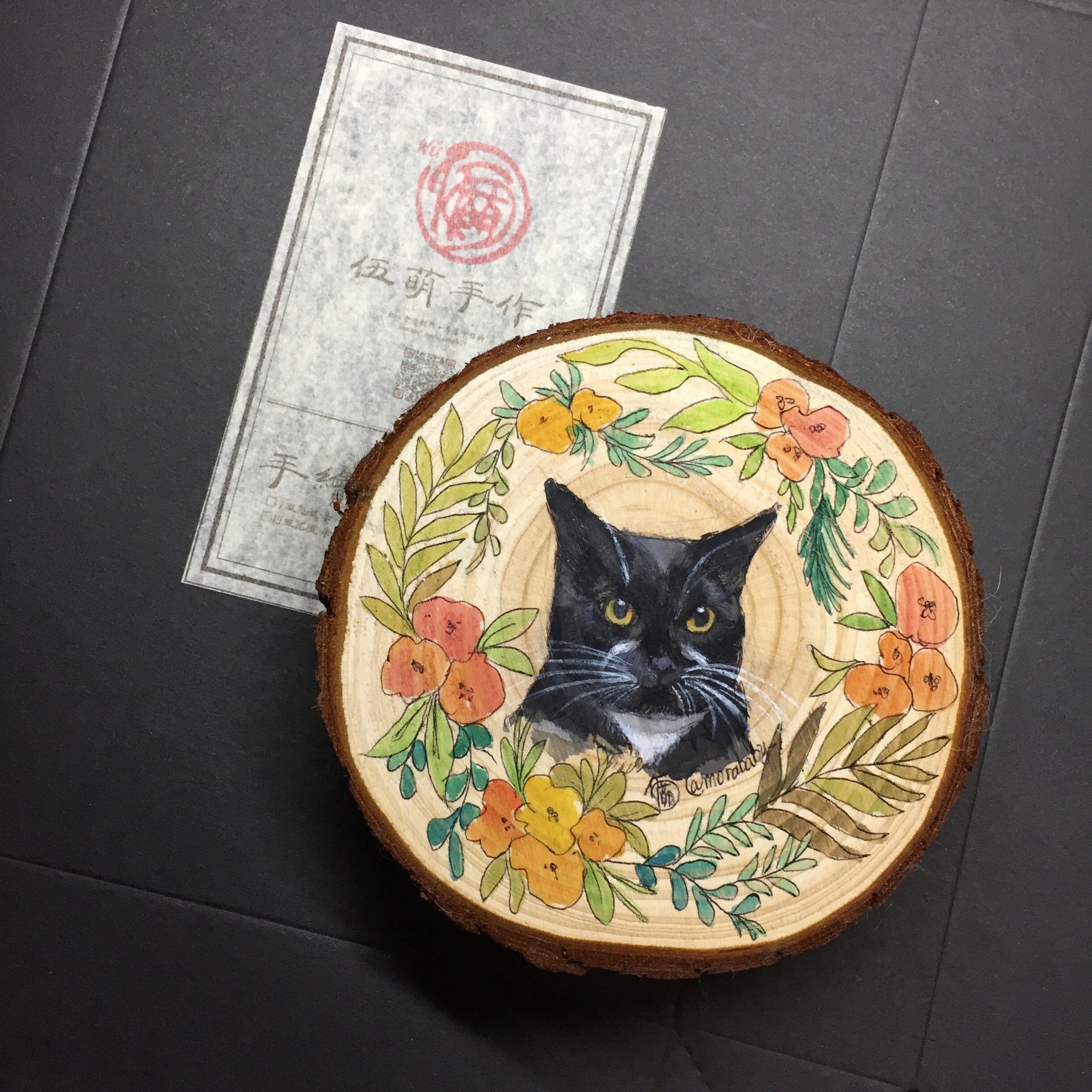 手绘木桩画-印第安包子