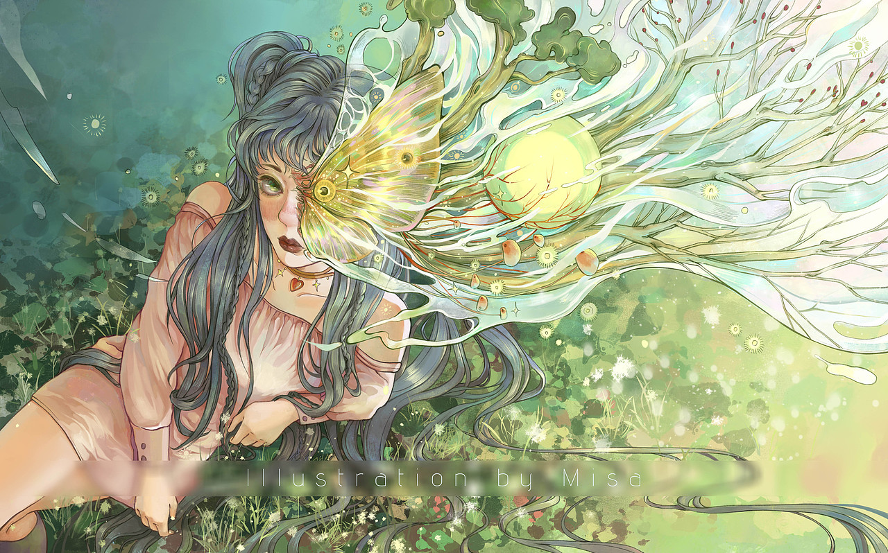 原创插画系列《乱蟲少女》（图ZMjc5NTk0OTQ0） - 艺术插画 - 站酷设计师梅沙misa原创素材 - 站酷ZCOOL