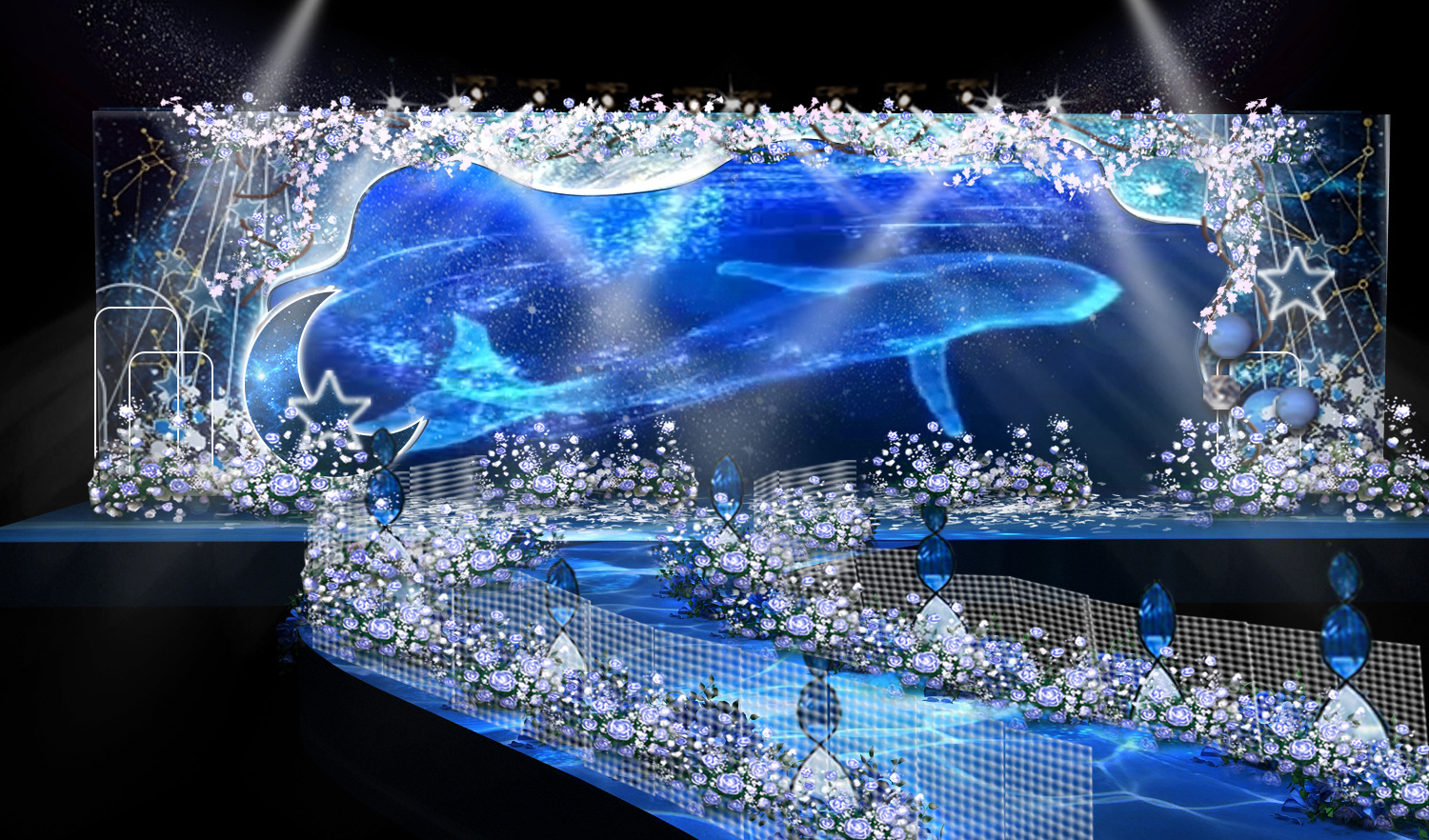 璀璨星空主题 婚礼3D效果图 |空间|舞台美术|YHwedding - 原创作品 - 站酷 (ZCOOL)