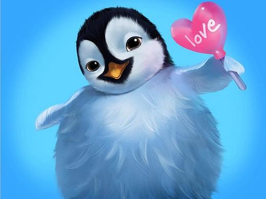 【插画过程图】呆萌可爱的小企鹅