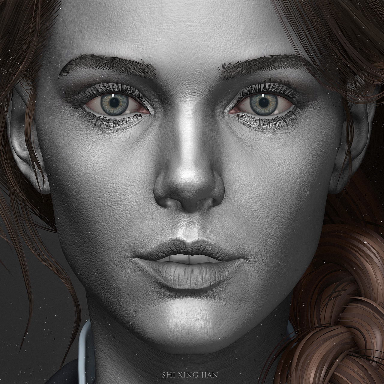 欧美女性人头zbrush雕刻练习