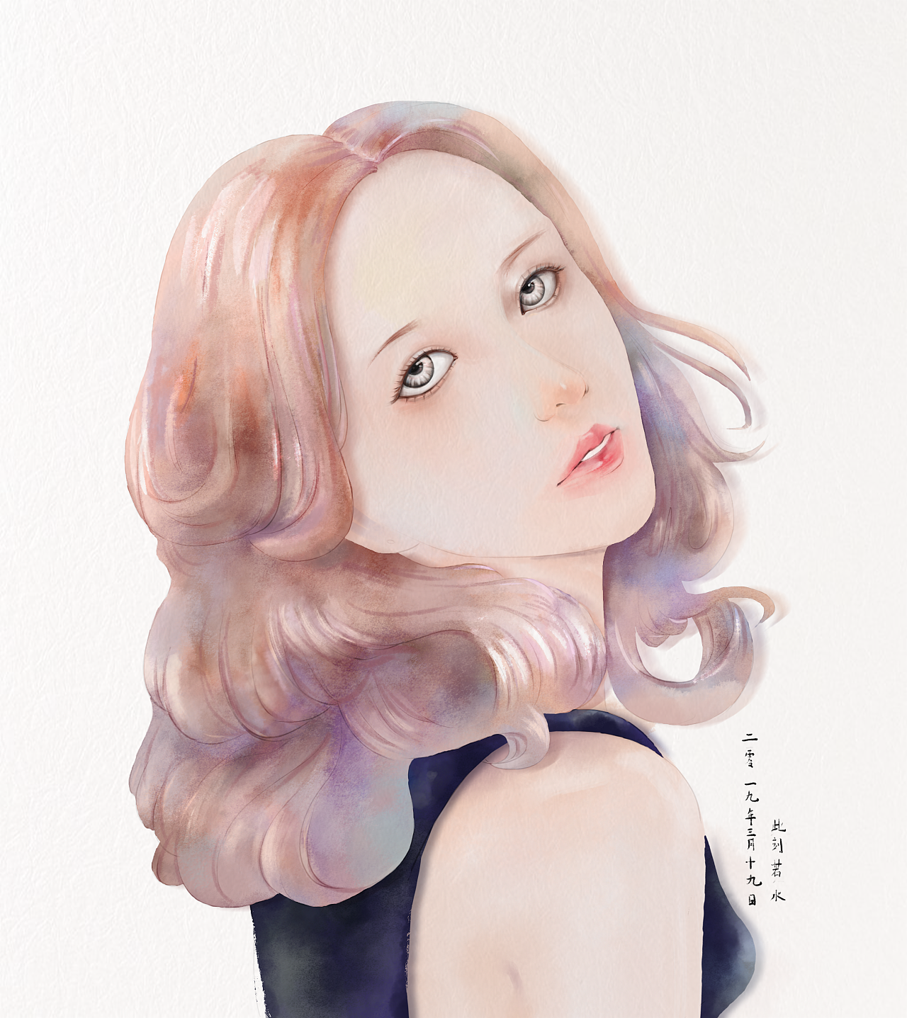 用渲染的画法画 水彩画风