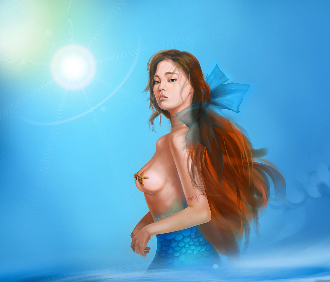 美人鱼（图ZODQwMDQxMTI=） - 商业插画 - 站酷设计师轩轩Lucy原创素材 - 站酷ZCOOL