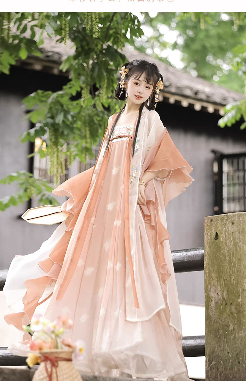 汉服设计|清新橘色齐胸汉元素「夏日百合」