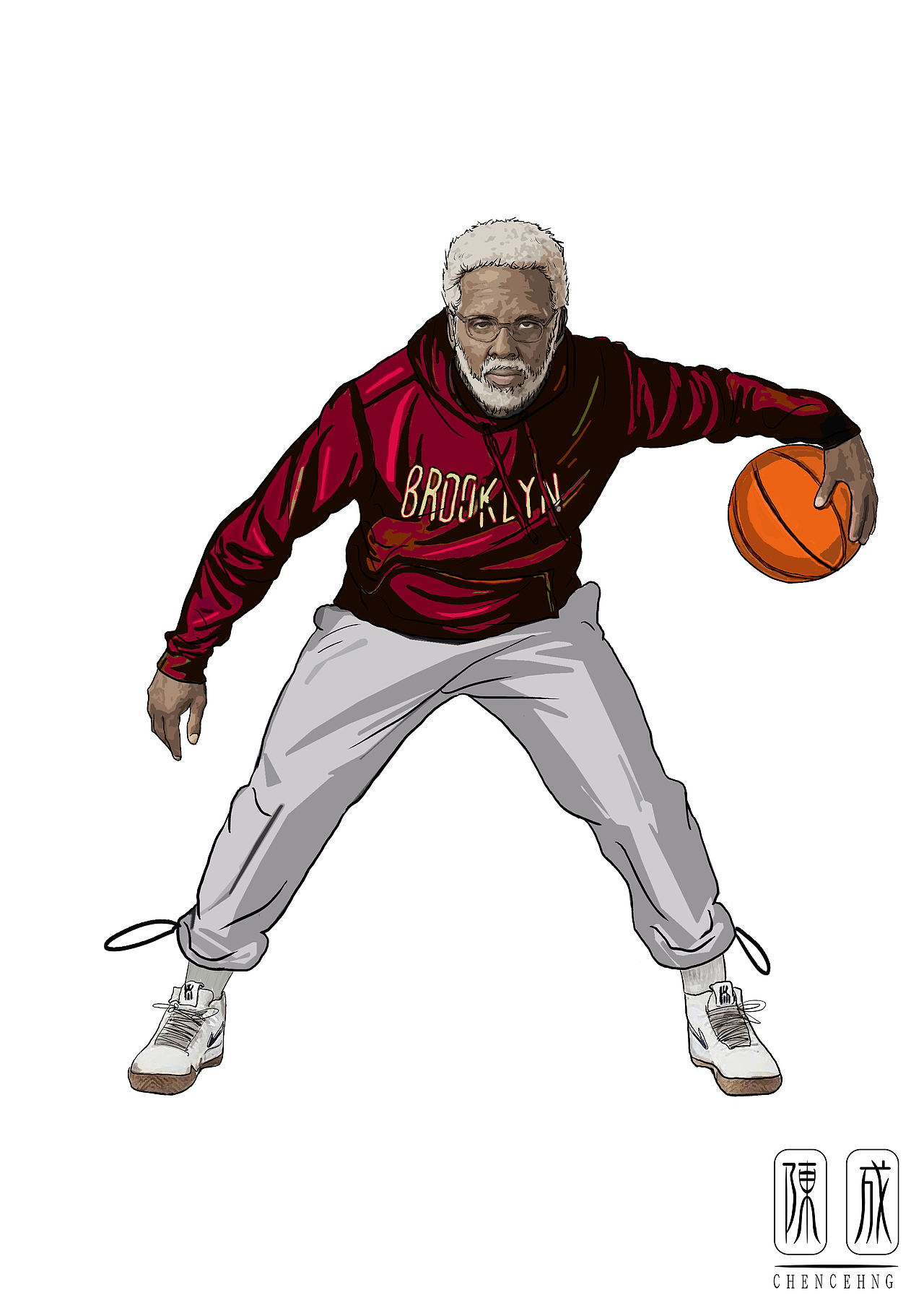 凯里欧文德鲁大叔|插画|创作习作|五号玩家_原创作品-站酷zcool