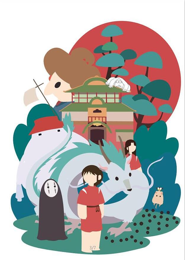 千与千寻 附过程图（图ZMTY4NTg1NjI4） - 商业插画 - 站酷设计师田里予原创素材 - 站酷ZCOOL