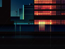 城市系列插畫(huà)臨摹