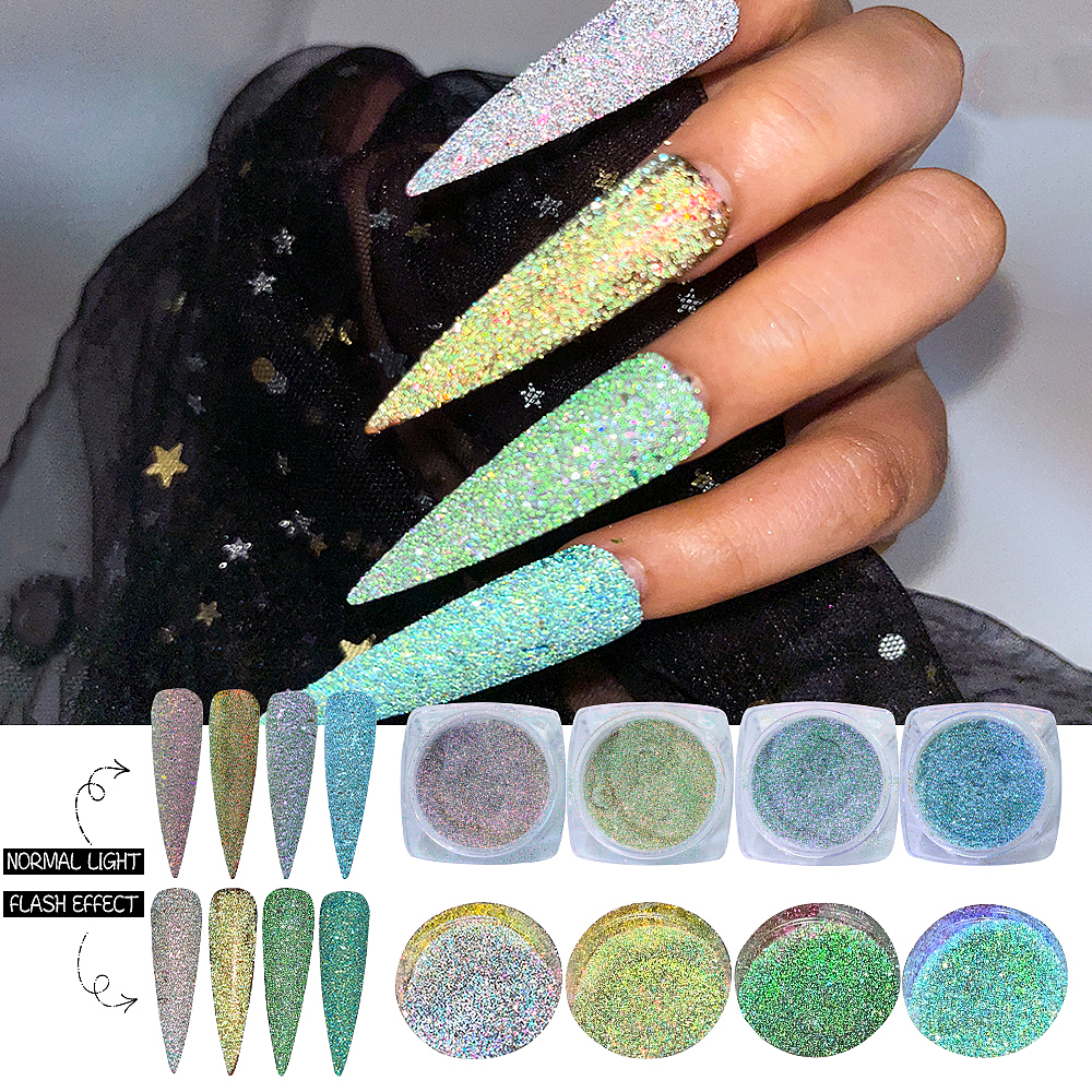 变色龙碎钻美甲原料拍摄