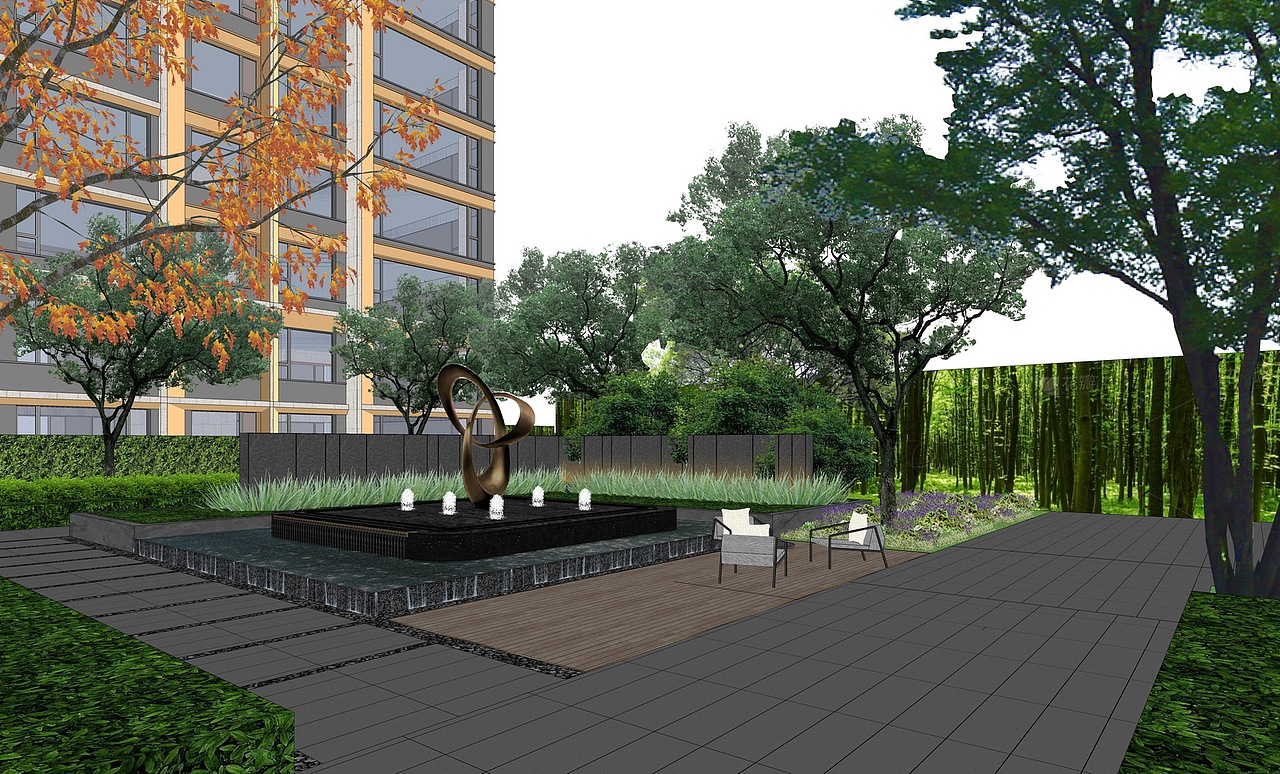 兰溪原著示范区景观SU模型下载