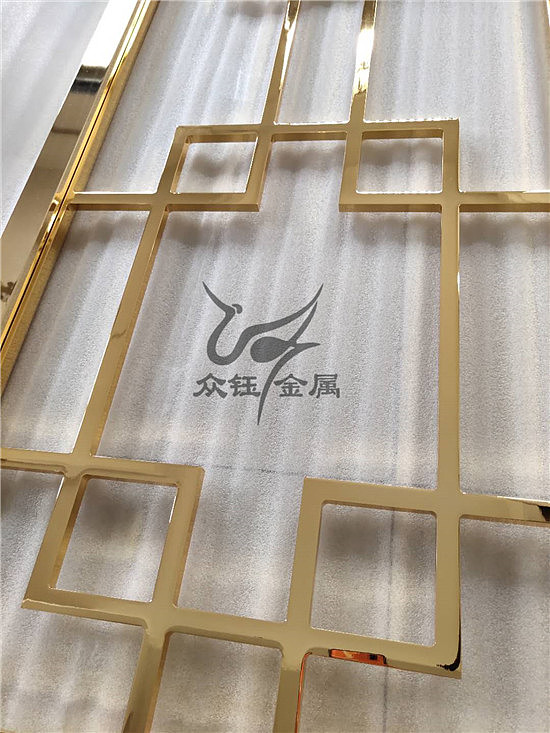 简单中式铝艺雕刻镂空屏风隔断