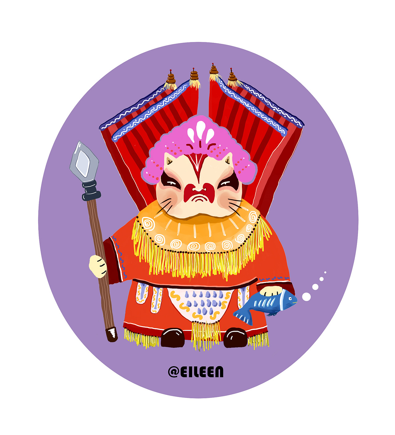 #作业# 家乡吉祥物(脸谱猫)