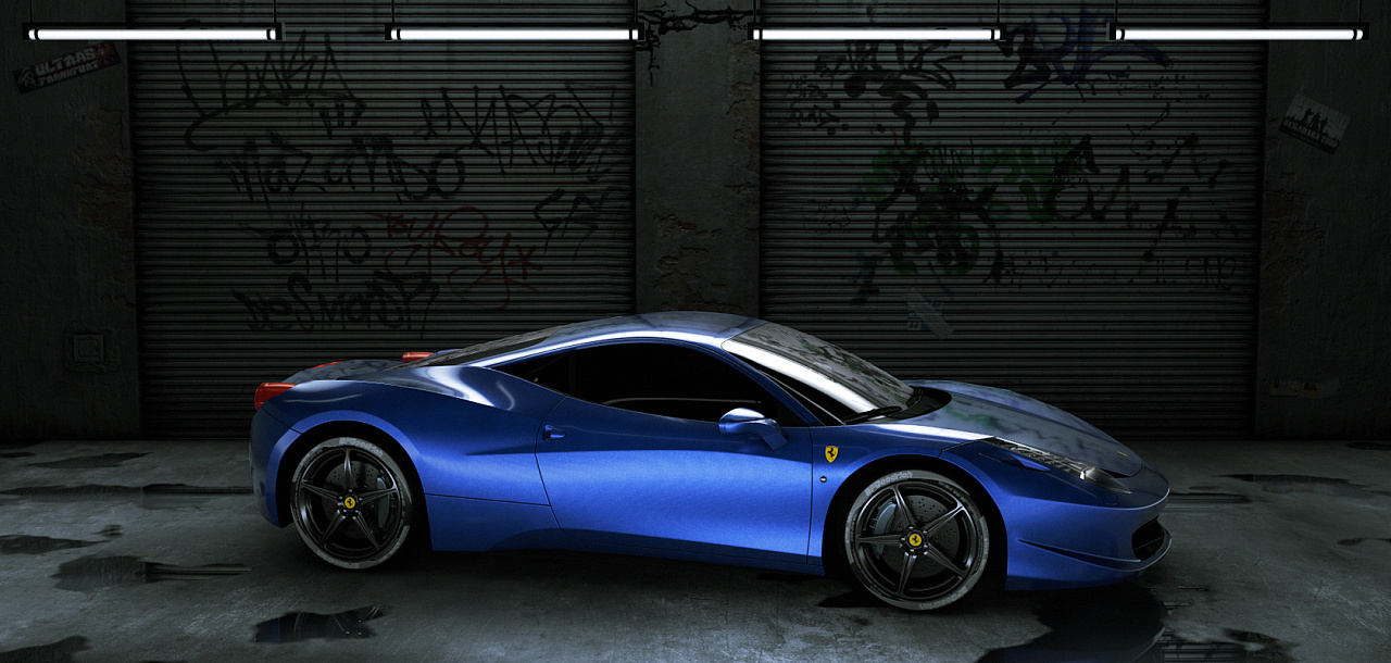 c4d汽车场景渲染