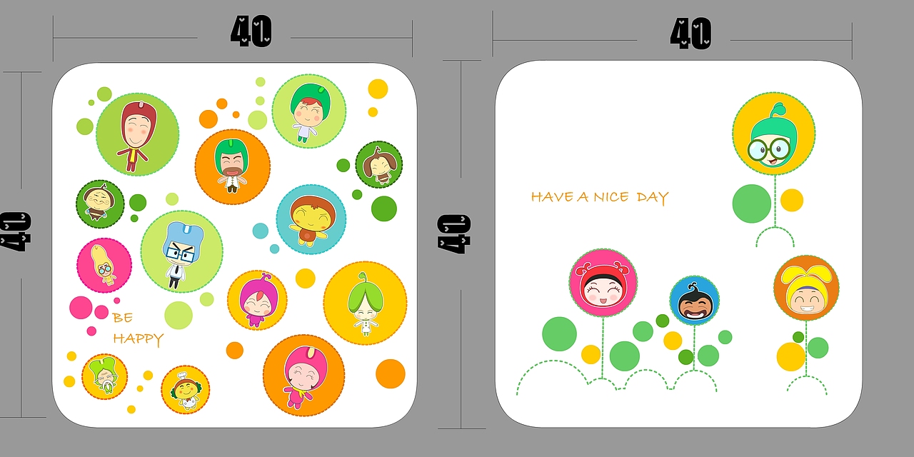 动画片《彩色豆园》(咭咭豆)与《孔小如》动漫周边设计