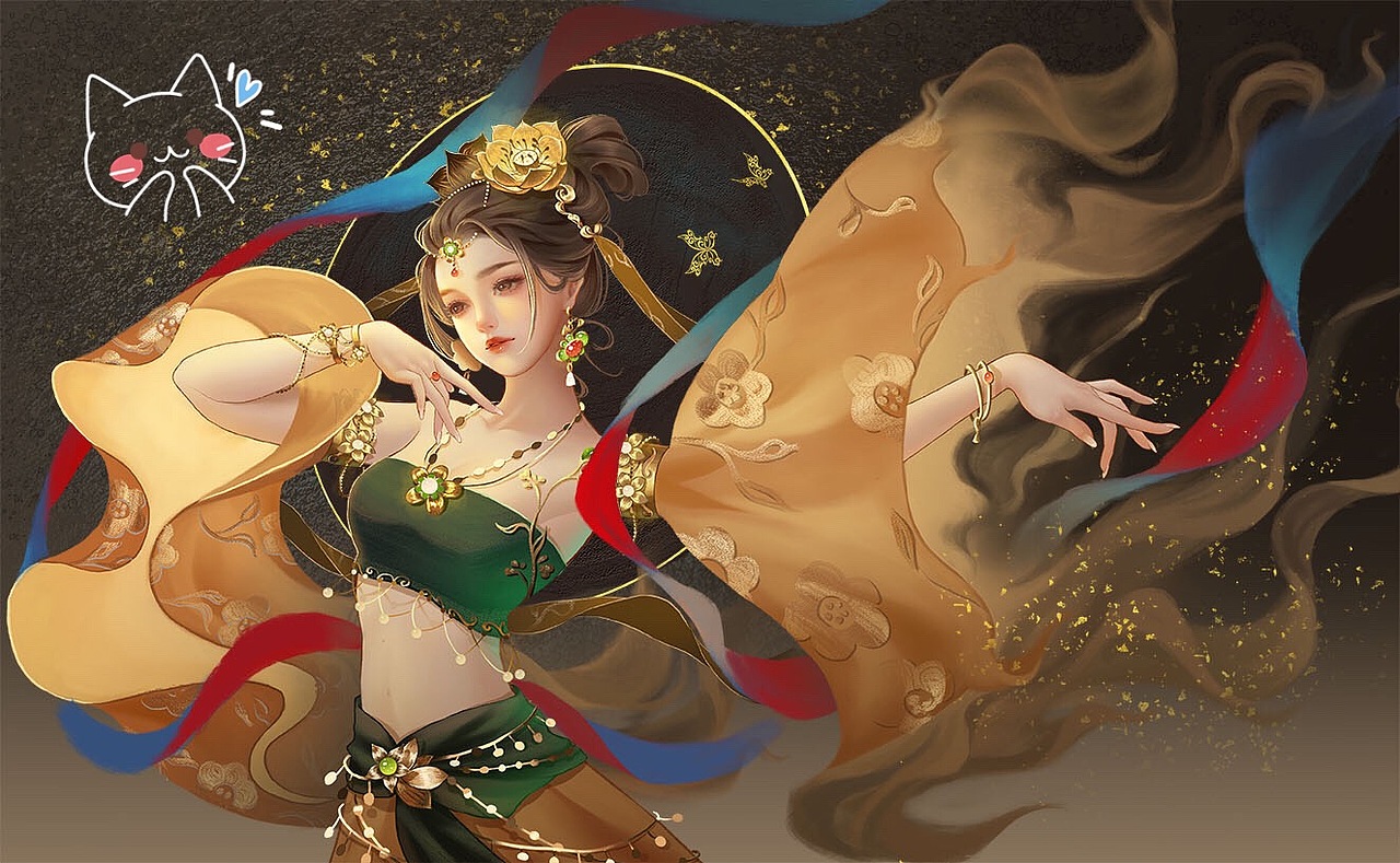 敦煌小仙女（图ZMjE4MjQ0ODMy） - 游戏原画 - 站酷设计师三十六棠_原创素材 - 站酷ZCOOL