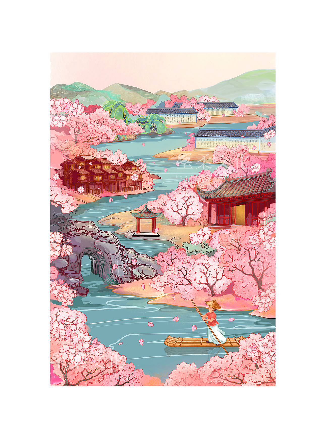 新潇湘八景之人文篇（图ZMjA0Njg4NDU2） - 商业插画 - 站酷设计师星柔文化原创素材 - 站酷ZCOOL