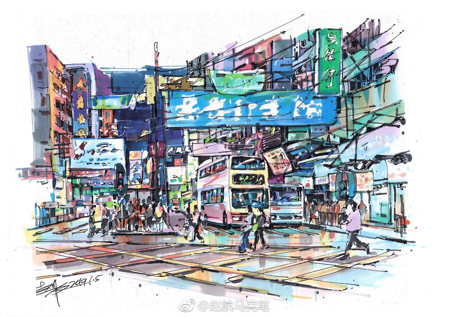 香港漫画风景图片