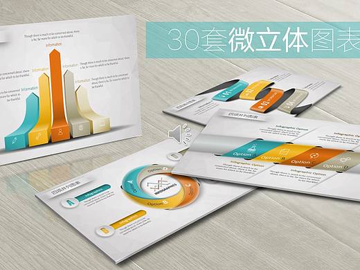 【PPT图表】30套多彩微粒体商务年终汇报PPT图表合集包