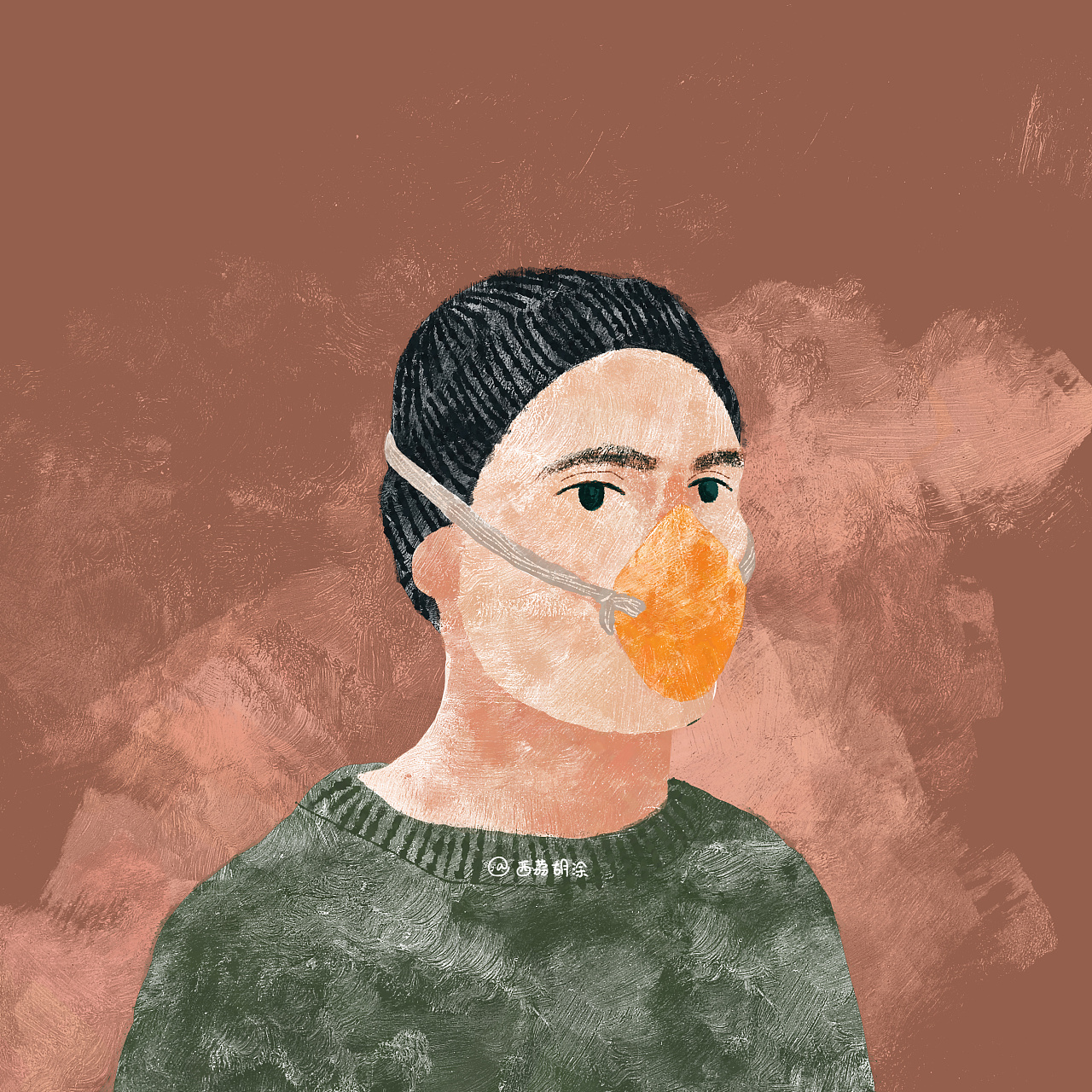 日常插画-口罩系列