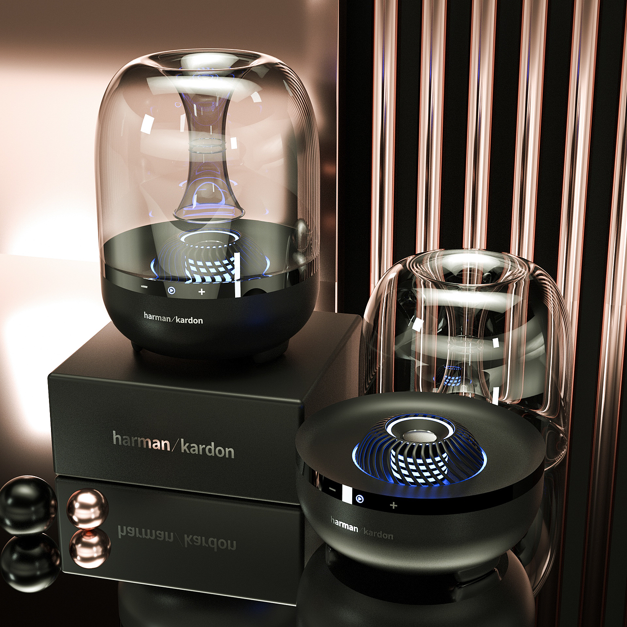 C4D哈曼卡顿音响场景