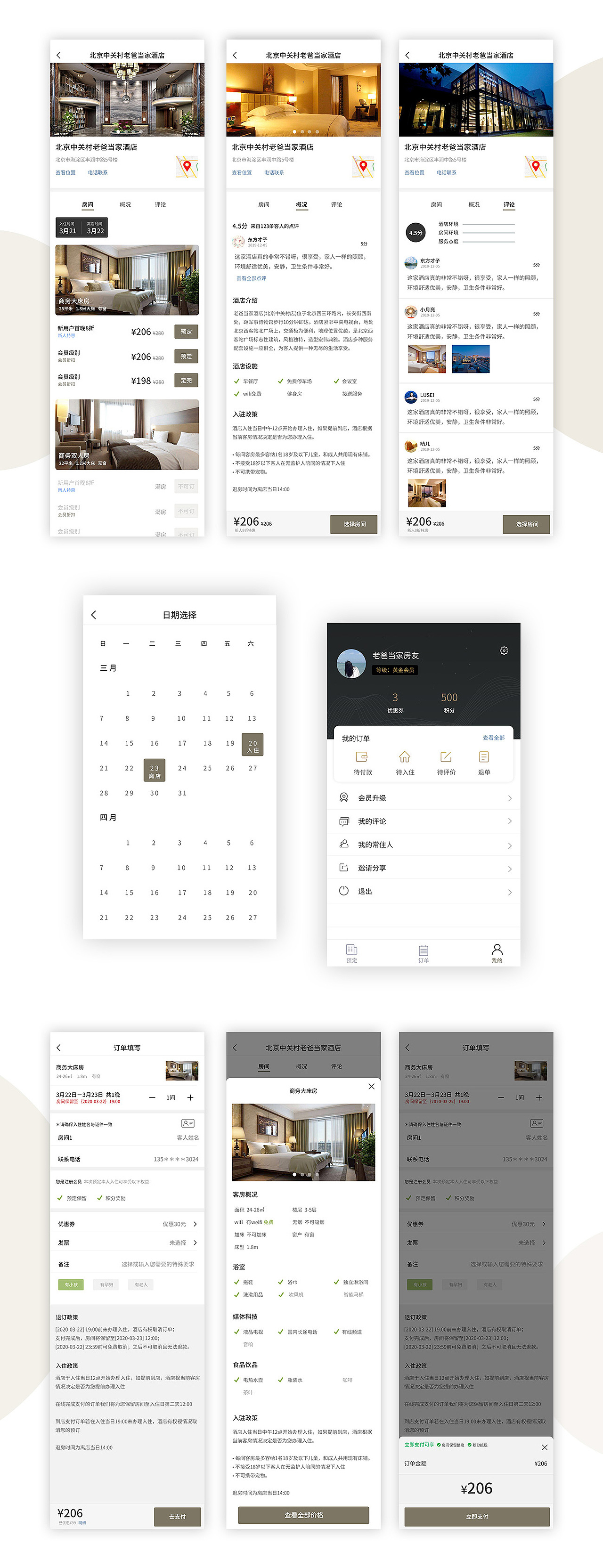 酒店订房／客房预定app（图ZMjE1MDY0Nzky） - APP界面 - 站酷设计师阿志Design原创素材 - 站酷ZCOOL