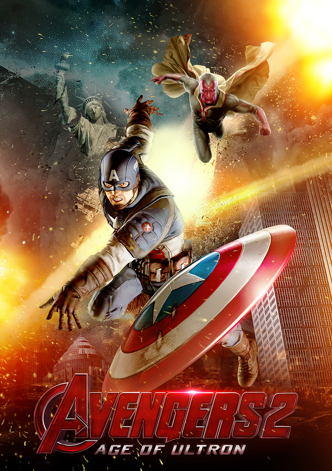 美队电影海报临摹