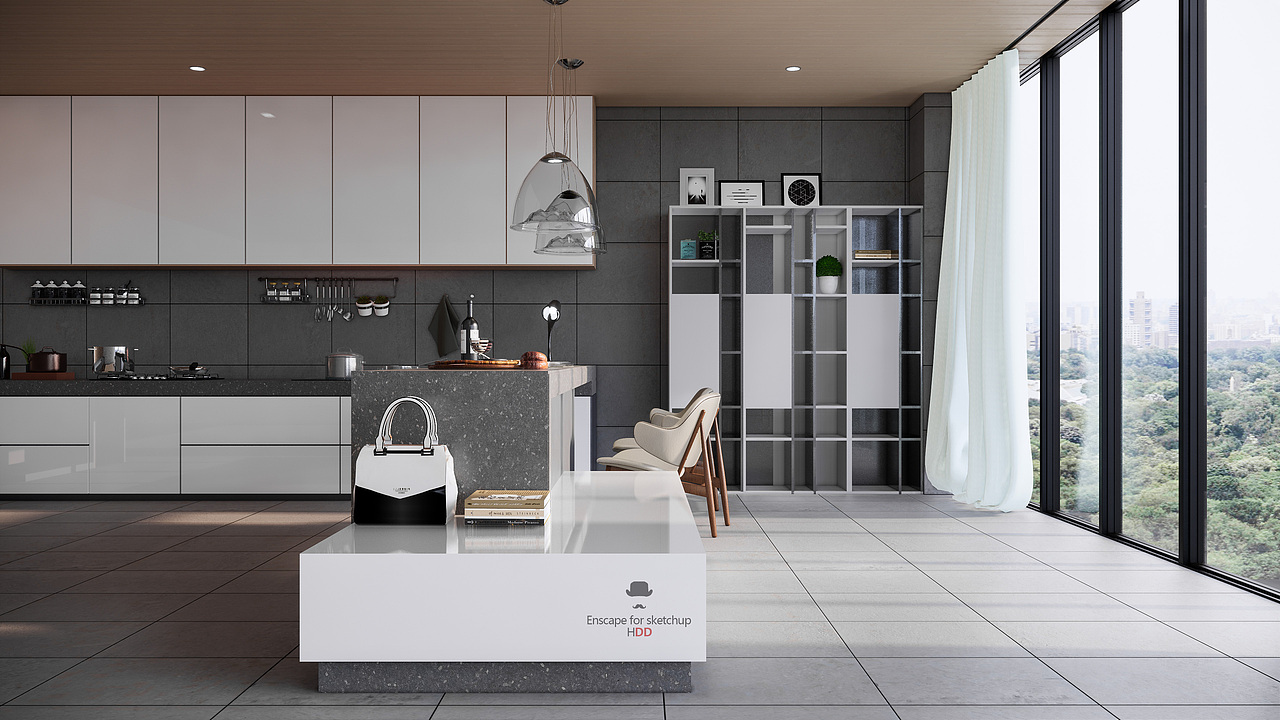 Enscape for sketchup┃现代厨房