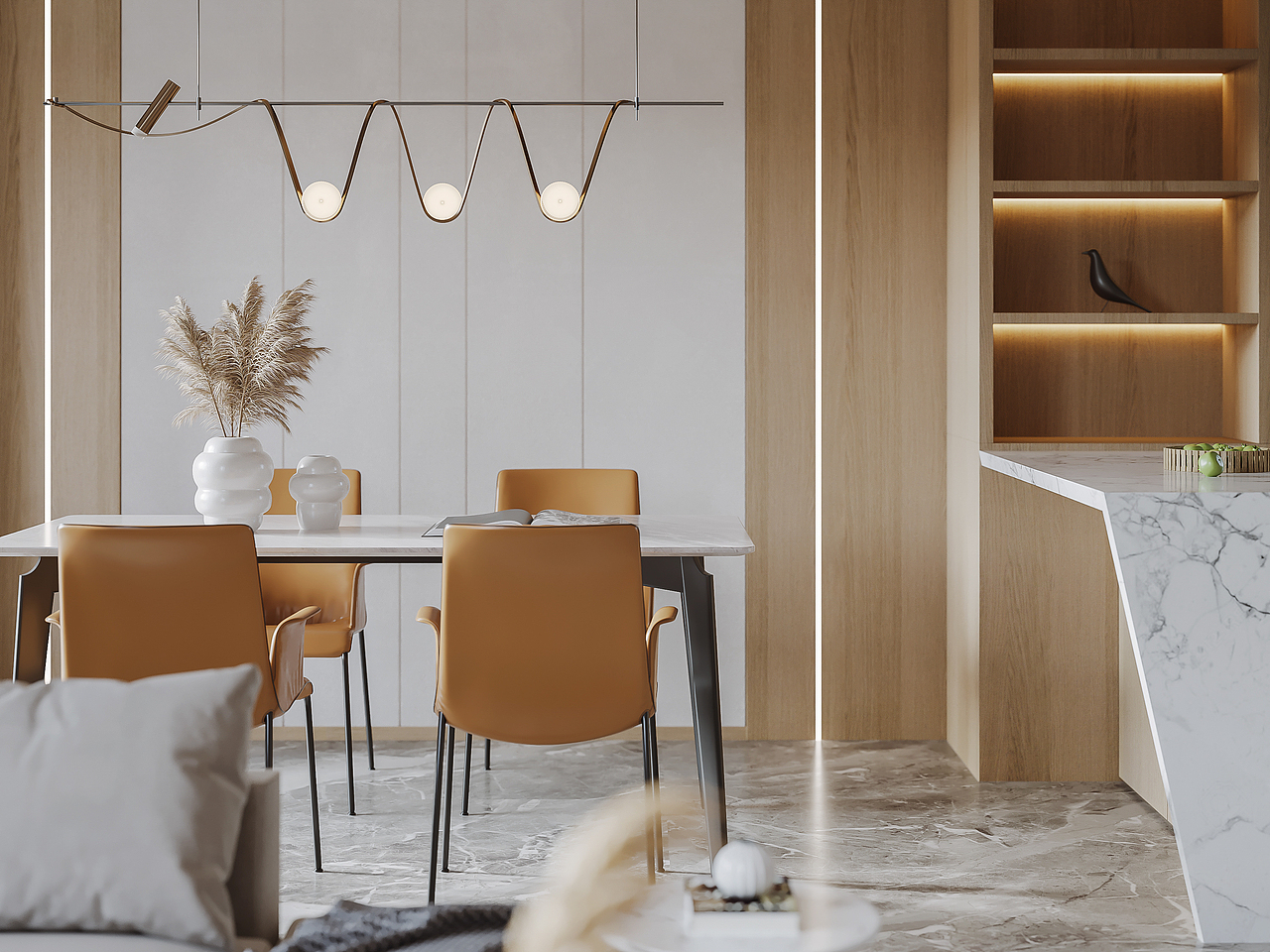 现代轻奢风格效果图