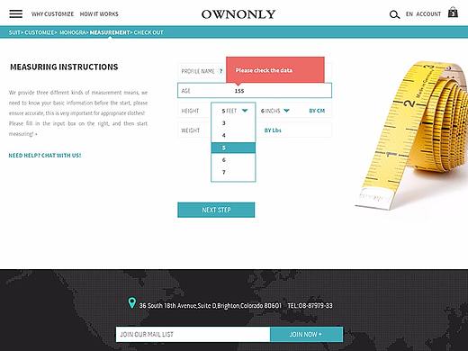 在线定制西服网站的流程及界面设计