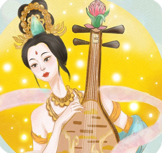 原创插画|敦煌飞天仙女|