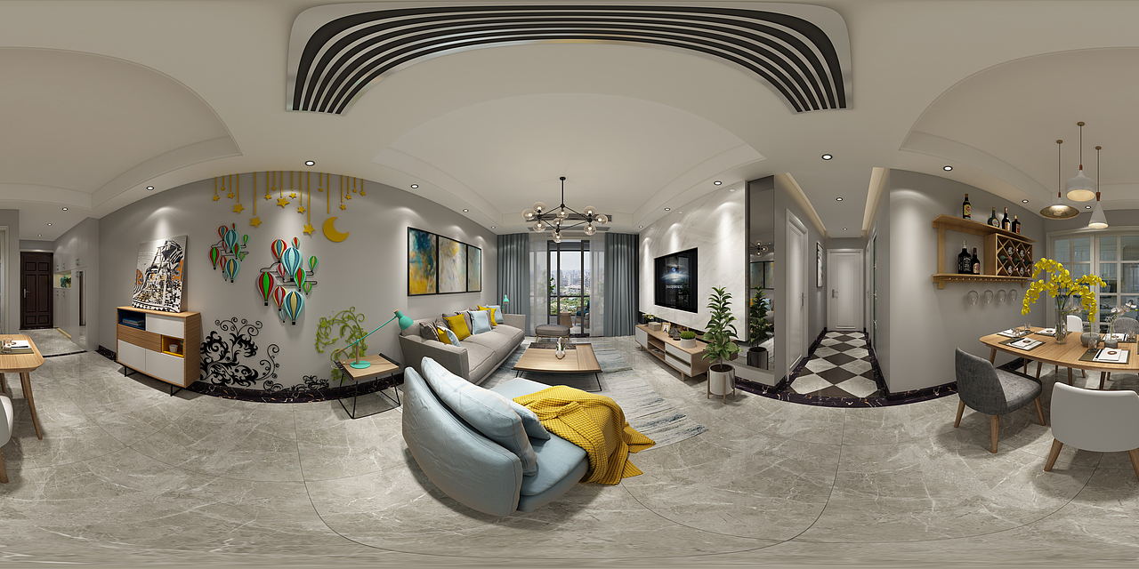 北欧风全景（图ZMTMwMDg1MTM2） - 家装设计 - 站酷设计师西橘效果图原创素材 - 站酷ZCOOL