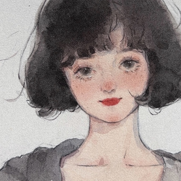 少女插画 水彩人物 手绘