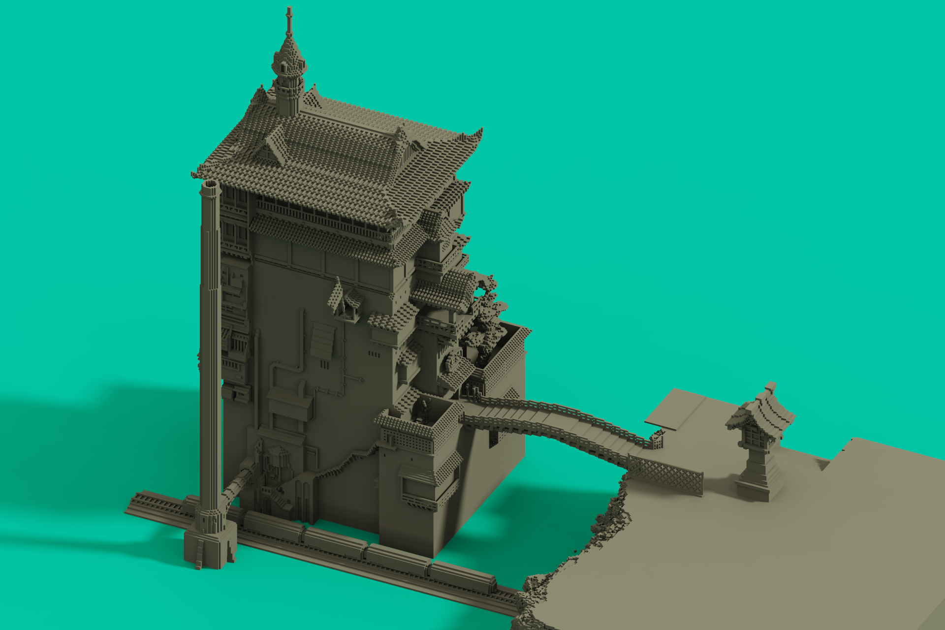 magicavoxel千与千寻-油屋