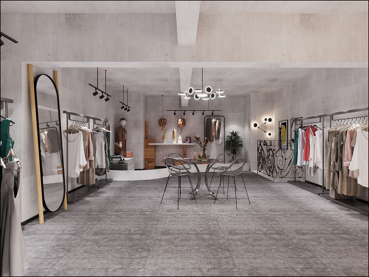 服装店现代工业风女装直播间