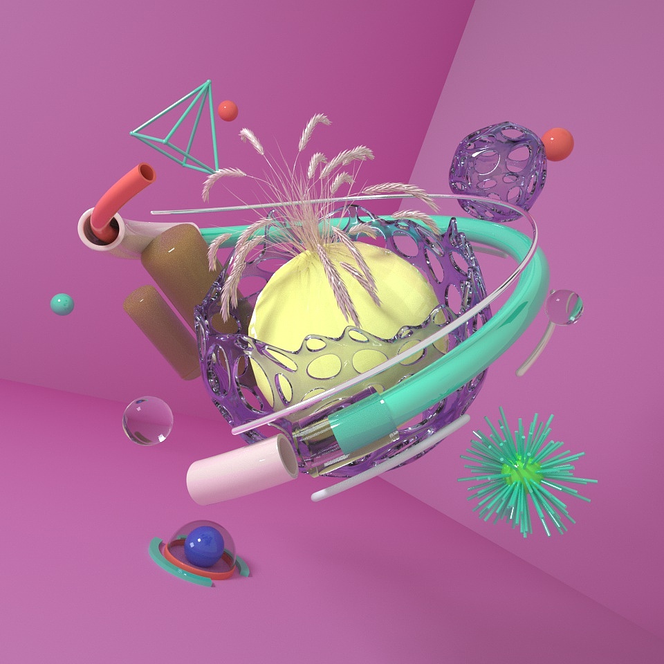 c4d静物组合渲染(临摹)|三维|场景|小周来啦 - 临摹作品 - 站酷