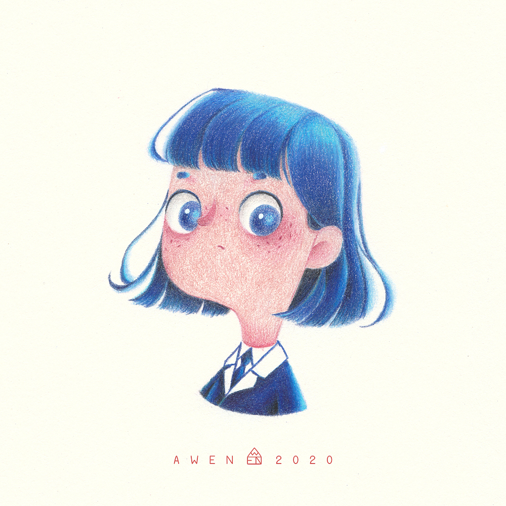 彩铅手绘头像2.