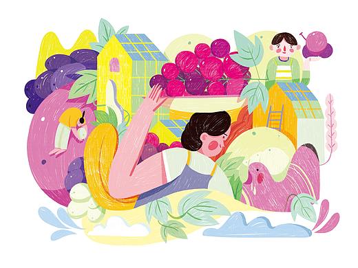 水果插画包装