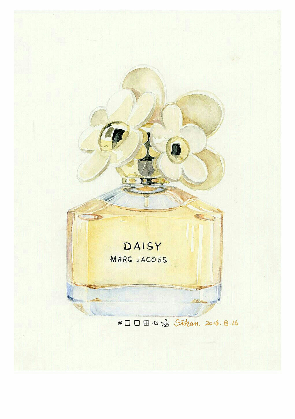 水彩手绘香水