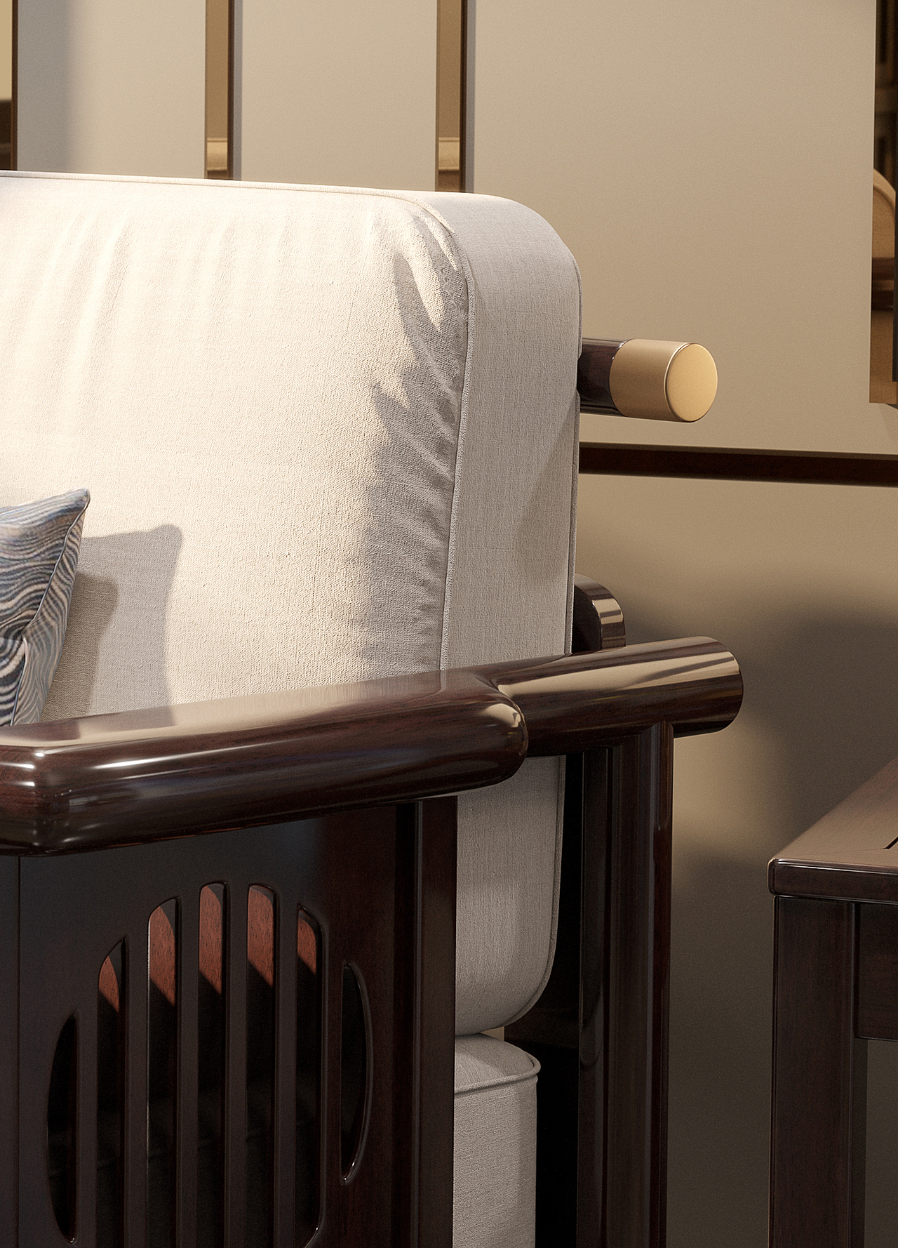 新中式家具写实渲染