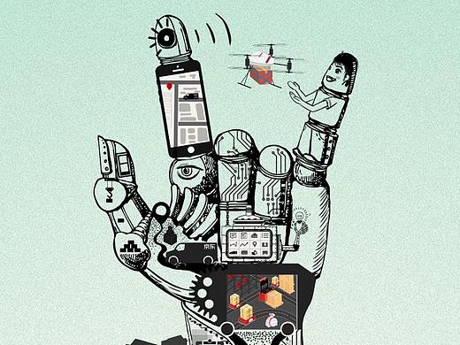 团队为京东创作的讲述京东商业现状 前景的海报宣传