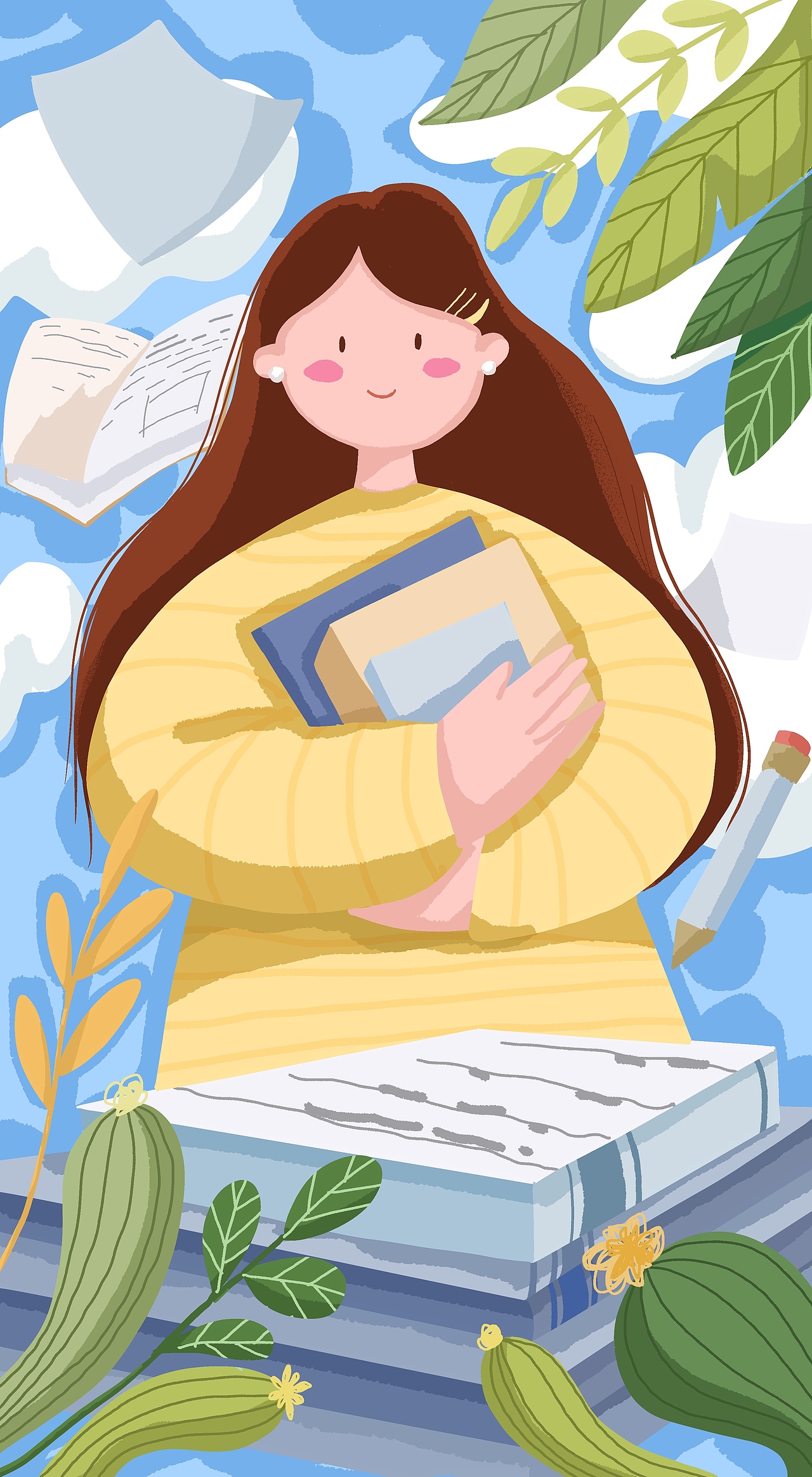 扁平风插画（图ZMjg2NTAwNzk2） - 商业插画 - 站酷设计师插画师紫粒原创素材 - 站酷ZCOOL