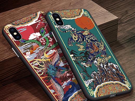 手机壳详情页 中国风 苹果678X手机壳的 精修 复古详情