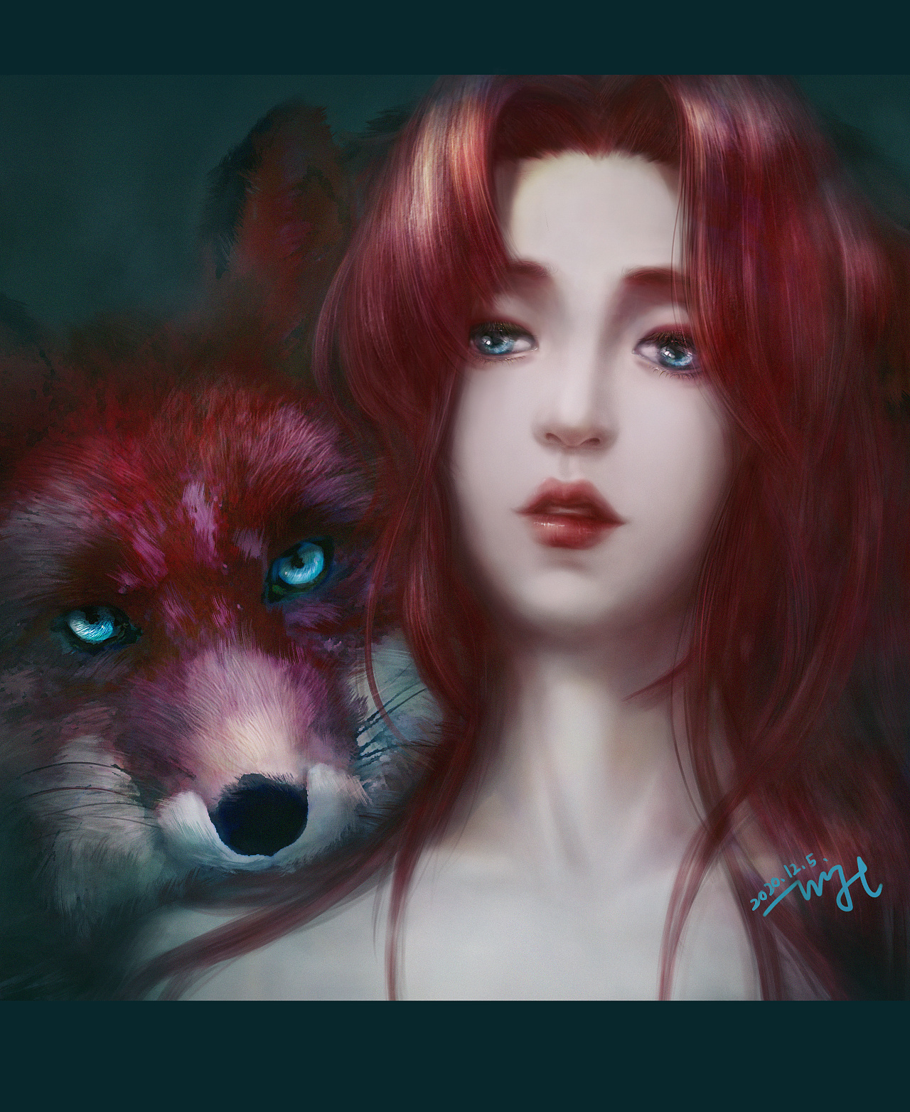 一幅画记录成长—狐女|插画|创作习作|精卫填海啦啦