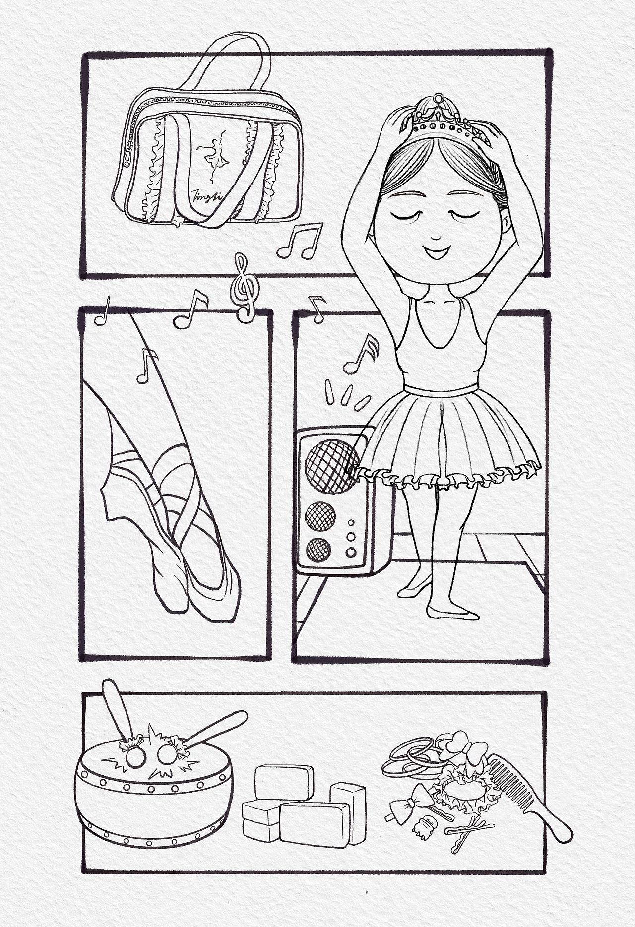 分镜插画：自信的跳舞女孩们（图ZMjk4MzYyMzc2） - 新锐潮流插画 - 站酷设计师画画儿汀寂原创素材 - 站酷ZCOOL