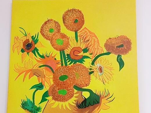 临摹梵高作品丙烯向日葵