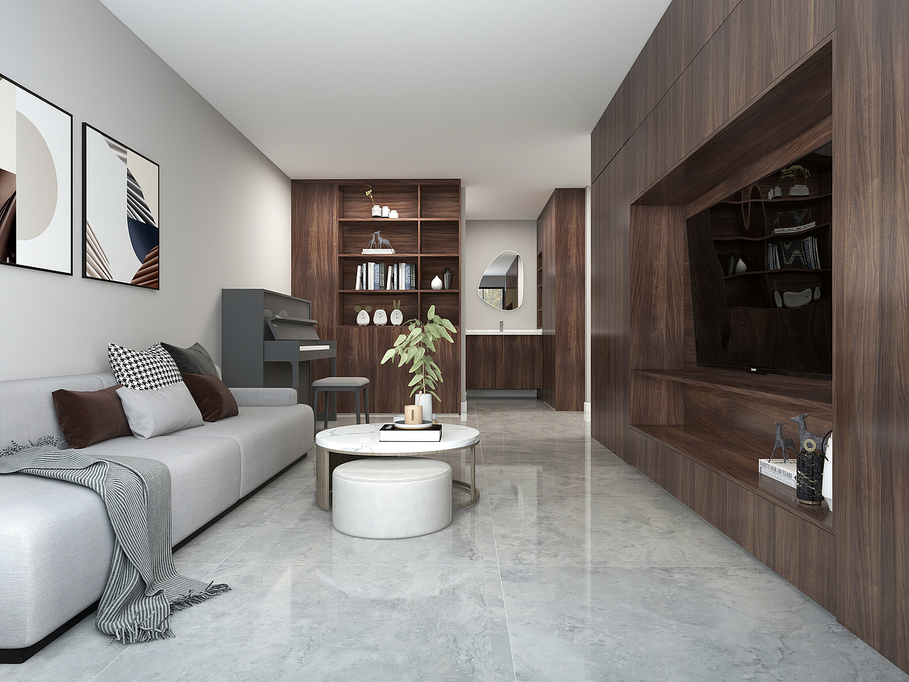 黑胡桃颜色全屋设计方案